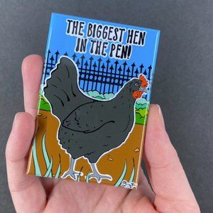 Jersey Giant Chicken Magnet, Retro Farmhouse Kitchen Decor, Handmade Gift 2x3"
